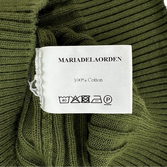 [sold] Maria de la Orden Olive Green & Pink "Mansart Chinese Top" Knit Sweater - Picture 4 of 7